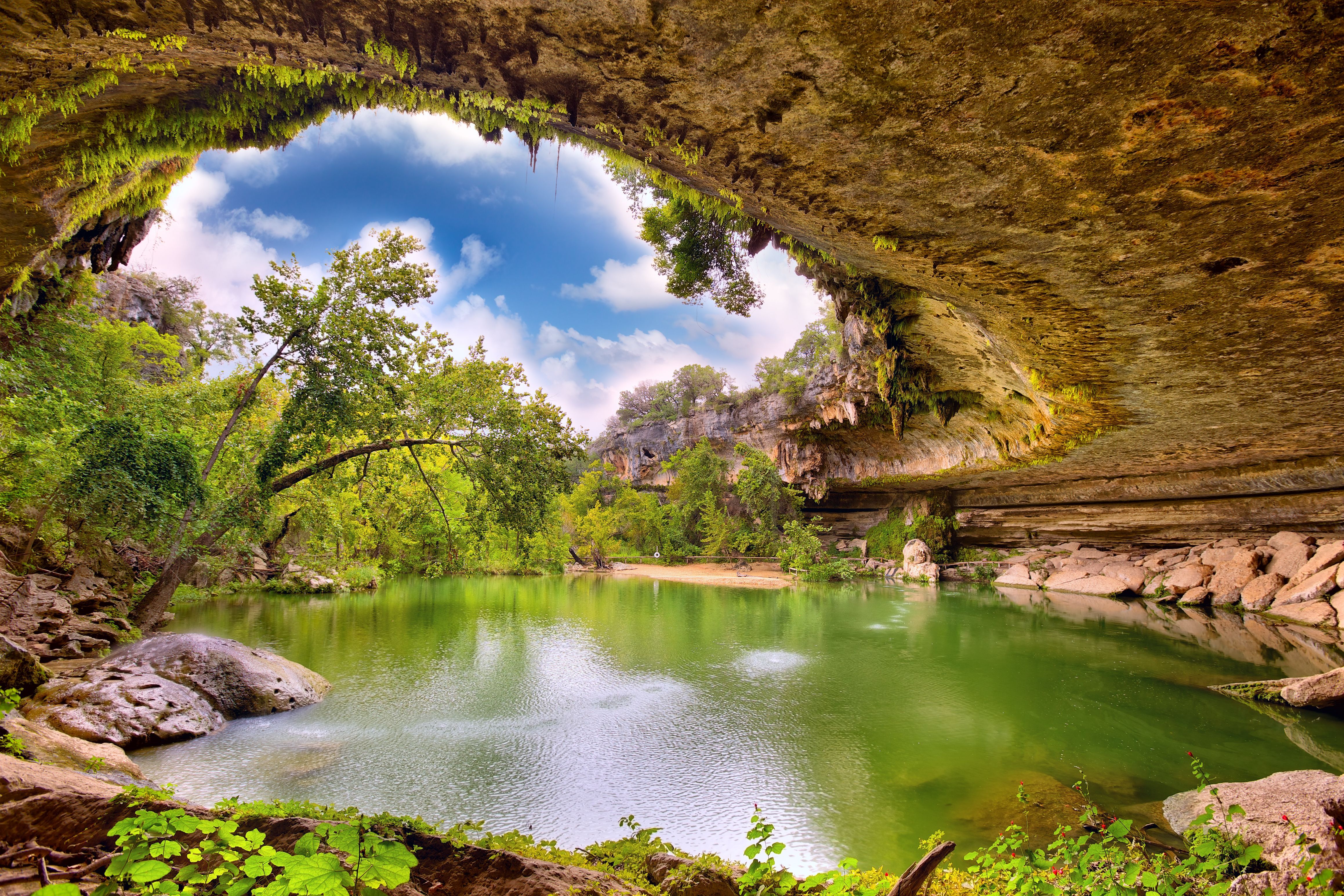 RV accessible swimming holes like Hamilton Pool Preserve in Texas